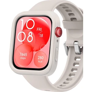 Huawei Watch Fit 3 Kılıf Soft Silicone - Bej