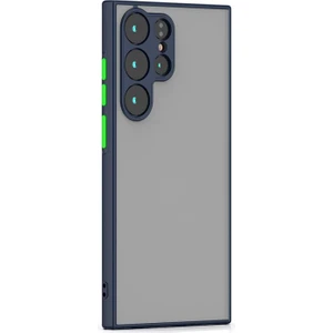 Techno Guru Samsung Galaxy S23 Ultra Kenarları Renkli Arkası Buğulu Şık Hux Silikon Kılıf