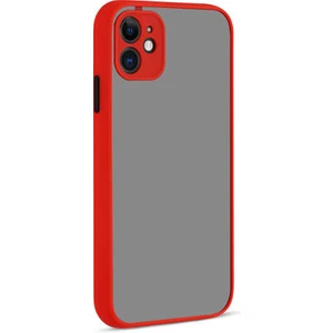 Techno Guru iPhone 11 Kenarları Renkli Arkası Buğulu Şık Hux Silikon Kılıf