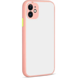 Techno Guru iPhone 12 Kenarları Renkli Arkası Buğulu Şık Hux Silikon Kılıf