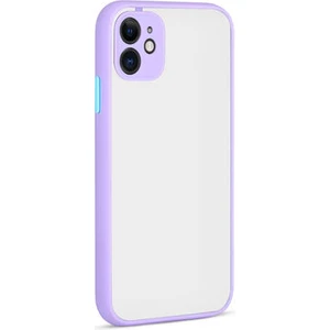 Techno Guru iPhone 12 Kenarları Renkli Arkası Buğulu Şık Hux Silikon Kılıf
