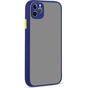 Techno Guru iPhone 11 Pro Max Kenarları Renkli Arkası Buğulu Şık Hux Silikon Kılıf