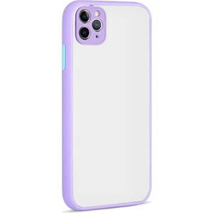 Techno Guru iPhone 11 Pro Max Kenarları Renkli Arkası Buğulu Şık Hux Silikon Kılıf