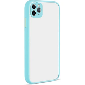 Techno Guru iPhone 11 Pro Max Kenarları Renkli Arkası Buğulu Şık Hux Silikon Kılıf