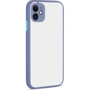 Techno Guru iPhone 12 Mini Kenarları Renkli Arkası Buğulu Şık Hux Silikon Kılıf