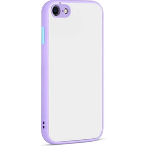 Techno Guru iPhone Se 2022 Kenarları Renkli Arkası Buğulu Şık Hux Silikon Kılıf