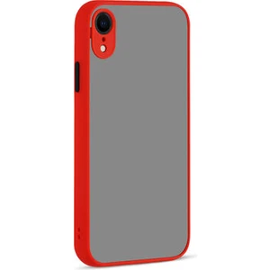 Techno Guru iPhone Xr Kenarları Renkli Arkası Buğulu Şık Hux Silikon Kılıf