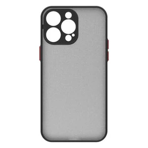 Techno Guru iPhone 14 Pro Max Kenarları Renkli Arkası Buğulu Şık Hux Silikon Kılıf