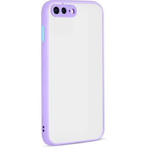 Techno Guru iPhone 8 Plus Kenarları Renkli Arkası Buğulu Şık Hux Silikon Kılıf