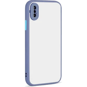 Techno Guru iPhone Xs Max Kenarları Renkli Arkası Buğulu Şık Hux Silikon Kılıf