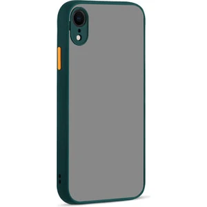 Techno Guru iPhone Xr Kenarları Renkli Arkası Buğulu Şık Hux Silikon Kılıf