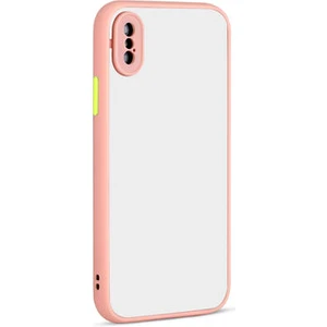 Techno Guru iPhone x Kenarları Renkli Arkası Buğulu Şık Hux Silikon Kılıf