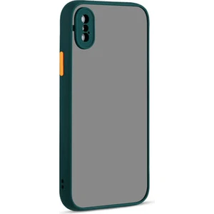 Techno Guru iPhone x Kenarları Renkli Arkası Buğulu Şık Hux Silikon Kılıf