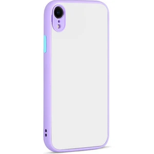 Techno Guru iPhone Xr Kenarları Renkli Arkası Buğulu Şık Hux Silikon Kılıf