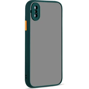 Techno Guru iPhone Xs Max Kenarları Renkli Arkası Buğulu Şık Hux Silikon Kılıf