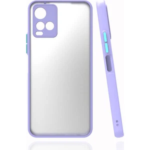 Techno Guru Vivo Y33S Kenarları Renkli Arkası Buğulu Şık Hux Silikon Kılıf