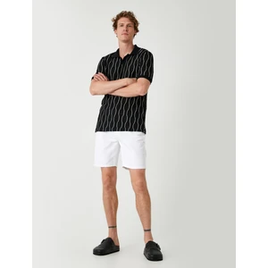 Slim Fit Kot Şort Bermuda Cep Detaylı Pamuklu