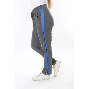 Füme Yanları Iki Taraflı Açılan Kombi Fermuarlı Beli Lastik ve Kuşgözlü Bağcık Detaylı Spor Pantolon