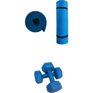 CK Spor  Ds1 Dambıl Seti 10 mm Pilates Matı ve 1 kg Dambıl Set Pilates Egzersiz  Seti