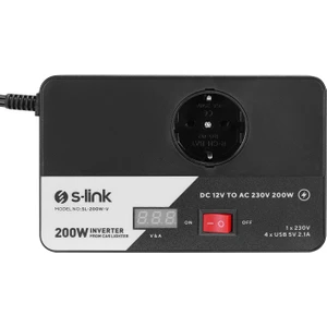 SL-200W-V 200W Dc 12V - Ac 230V Çakmaktan Power Inverter
