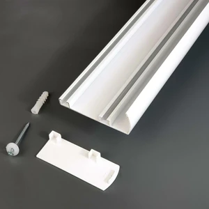 Kapaklı Alınlıklı Iki Kanallı Alüminyum Perde Rayı (35MM) Ikili Korniş