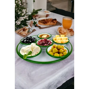 İnci Emaye 7 Parça Emaye Kahvaltı Seti, Sunum, Kahvaltı Tabağı, Reçellik, Zeytin, Peynir Tabağı, Çeyiz, Hediye