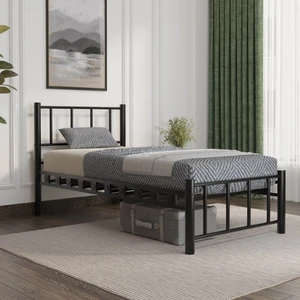 Zambak Tek Kişilik Ferforje Metal Karyola 120x200 Siyah