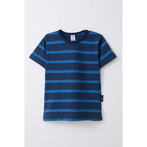 Erkek Çocuk Tişört Patlı Çizgili 1-4 Yaş, Lacivert Melanj