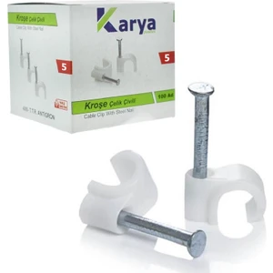 Kroşe 5 Numara 10 mm Çelik Çivili 100'lü Paket 2x4 4x4 Kablolar İçin Kroşe Kablo Tutucu