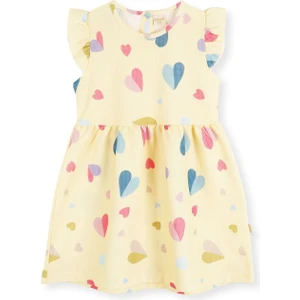Kız Çocuk Kalp Desenli Elbise AK2406