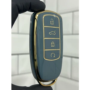 Barkas Elektronik Chery Tiggo 8 Pro Smart Anahtar Kılıfı Gri Gold