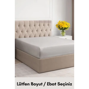 Latte Tekstil Gri Renkli  Pamuklu Penye Kumaş Fitted Lastikli Çarşaf Tek-Çift-Battal Ebat