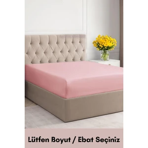 Latte Tekstil Pembe Renkli  Pamuklu Penye Kumaş Fitted Lastikli Çarşaf Tek-Çift-Battal Ebat