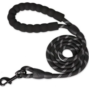 Premium Kalite Reflektörlü Köpek Gezdirme Tasması 130CM Orta ve Büyük Irk Bağlama Kayışı Siyah