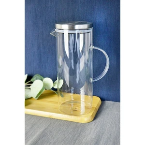 Metal Kapaklı Yuvarlak Cam Sürahi 1500 ml
