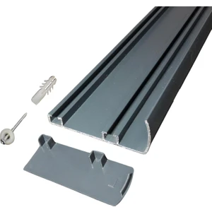 Kapaklı Alınlıklı Iki Kanallı Alüminyum Perde Rayı (35MM) Ikili Korniş