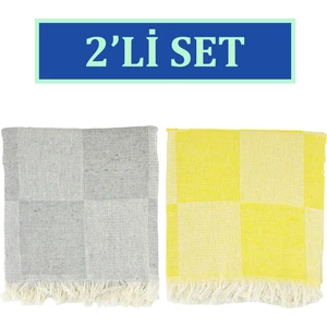 Inter Z 2'li Set Dama Desenli Peştamal Plaj Havlusu 70X155 cm