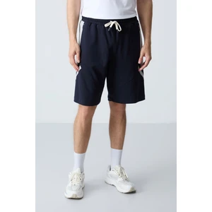 Air Jones Lacivert Pamuklu Kalın Yumuşak Dokulu Standart Fit Basic Erkek Şort  - 81281