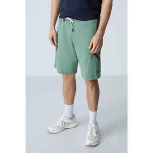 Air Jones Açık Yeşil Pamuklu Kalın Yumuşak Dokulu Standart Fit Basic Erkek Şort  - 81281