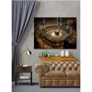 Ar Ajans Kanvas Tablo Mekke Gece Görüntüsü Islami Dekoratif Kanvas Tablo