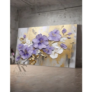 Ar Ajans Kanvas Tablo Mor Çiçek Dekoratif Kanvas Tablo