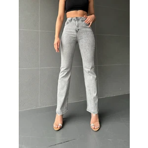 Aref Jeans Boru Paça Kadın Kot Pantolon