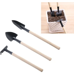 Weather Forecast Çelik 3 Parça Mini Bitki Bahçe Hobi Saksı Bakım Kazma Kürek Tırmık Set CIN702