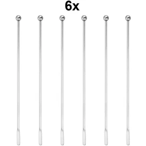 304 Çelik 6 Adet 19 Cm Kokteyl Kahve Latte Karıştırma Barmen Kaşığı Cın762by-6