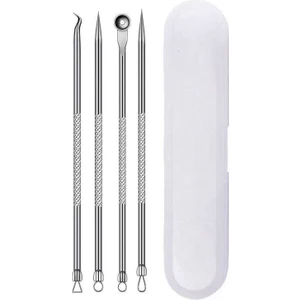Çelik 4 Parça Kutulu Akne Silivce Iğne Aracı Siyah Nokta Temizleme Seti Cın645
