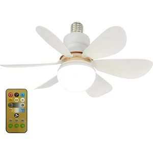 ZHKJ Shop E27 Salyangoz Ağızlı Fan Lambası 420X205MM 30W Beyaz Tabansız Uzaktan Kumanda (Yurt Dışından)