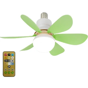 ZHKJ Shop E27 Salyangoz Ağız Fan Lambası 520X185MM 40W Matcha Yeşil Tabansız Uzaktan Kumanda (Yurt Dışından)