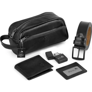 Polo Air Erkek El Çantası Cüzdan Kemer Kartlık Çakmak Set Kombin Cn-30