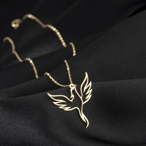 One Silver Gold 925 Ayar Gümüş Anka Kuşu Kolye Özel Tasarım