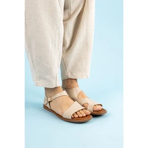 Canter Kadın Deri Bej Sandalet